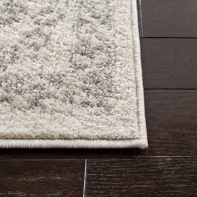 SAFAVIEH Adirondack Collection Runner Rug - 2'6" x 12', Ivory & Silver, Distressed Vintage Floral Design, Non-Shedding & Easy to Clean, Ideal for Hallway, Foyer, Entryway, Bedroom (ADR109C)