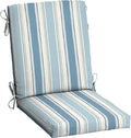 Arden Outdoor Dining Chair Cushion, 20 x 20, Rain-Proof, Fade Resistant, French Blue Linen Stripe