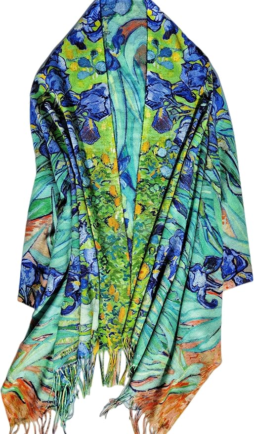 VENVSBEE Reversible Scarf Soft Large Shawl Wrap Blanket Double Sided Art Print Warm Pashmina Stoles Klimt Van Gogh Gifts