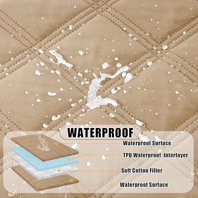 Smiry Waterproof Dog Bed Cover Blanket 52x82, Soft Reversible Pet Blanket, Washable Leakproof Cats Dogs Couch Cover for Sofa, Couch, Furniture, Lattice, Camel/Camel