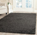SAFAVIEH Milan Shag Collection Accent Rug - 4' x 6', Dark Grey, Solid Design, Non-Shedding & Easy Care, 2-inch Thick Ideal for High Traffic Areas in Entryway, Living Room, Bedroom (SG180-8484)