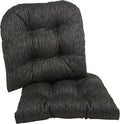 Klear Vu Gripper Overstuffed Universal Non-Slip Dining Chair Cushions for Kitchen Decor or Office Use, U-Shaped Skid-Proof Seat Pad, 17x17 Inches, 2 Count (Pack of 1), Chenille Black