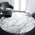 SAFAVIEH Craft Collection Area Rug - 6'7" Round, Grey & Green, Modern Abstract Design, Non-Shedding & Easy Care, Ideal for High Traffic Areas in Living Room, Bedroom (CFT877Y)