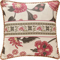 patdrea Designer Throw Pillow Covers,Vintage Red Pillowcases with Leaves and Flower Pattern Pillows Cover for Couch,Linen Decorative Square Cushion for Bed Living Room Outdoor Car,18X18 Inches
