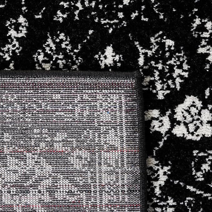 SAFAVIEH Area Rug 11x15 - Adirondack Collection - Large - Black & Ivory, Distressed Vintage Floral Design, Non-Shedding & Easy to Clean, Ideal for Living Room, Bedroom, Dining (ADR109Z)
