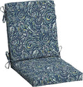 Arden earthFIBER Outdoor Dining Chair Cushion, 20 x 20, Rain-Proof, Fade Resistant, Sapphire Blue Ridge Paisley