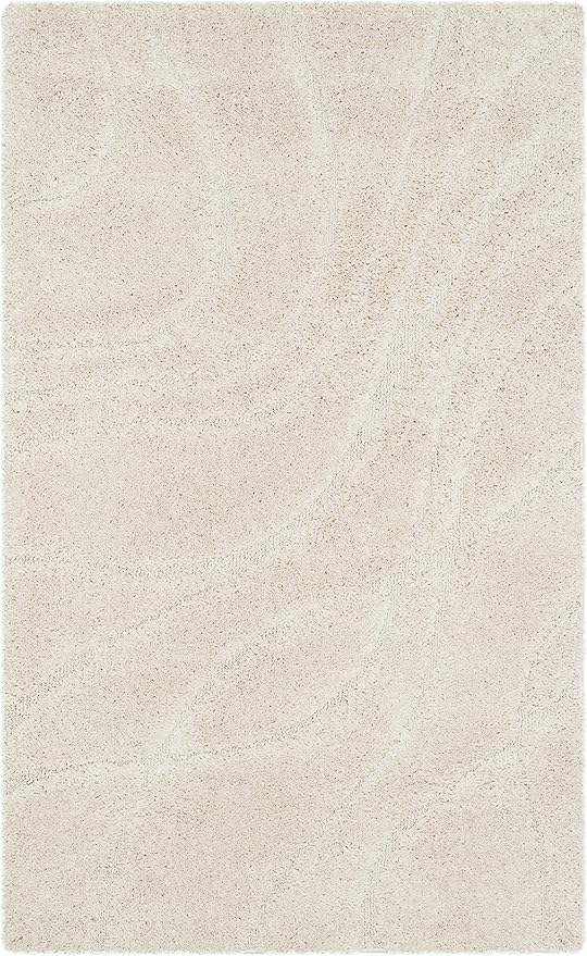 SAFAVIEH Florida Shag Collection Accent Rug - 2'3" x 4', Creme & Creme, Non-Shedding & Easy Care, 1.2-inch Thick Ideal for High Traffic Areas in Entryway, Living Room, Bedroom (SG471-1111)