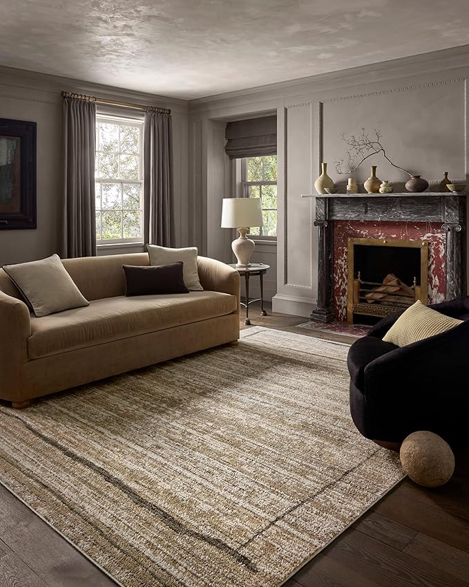Loloi Jeremiah Brent Bleecker Collection BLE-05 Natural/Charcoal 7'-10" x 10' Area Rug