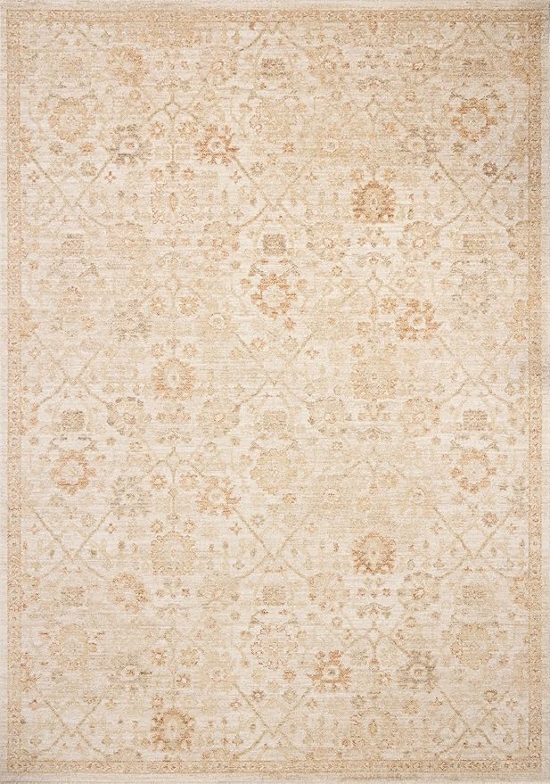Loloi Chris Loves Julia Palma Collection PLM-04 Natural/Spice 2'-7" x 12'-0" Runner Rug Vintage Style Boho Living Room Bedroom Carpet