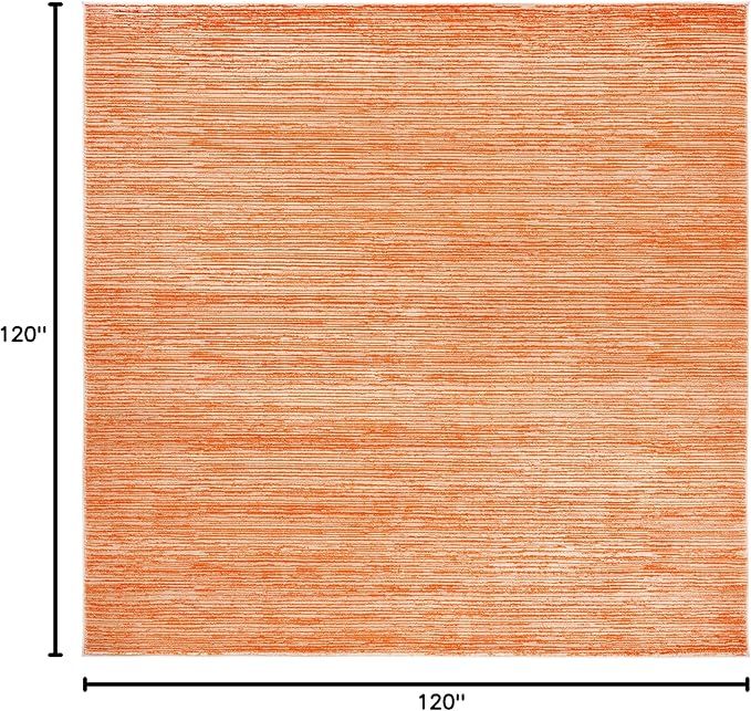 SAFAVIEH Vision Collection Area Rug - 10' Square, Orange, Modern Ombre Design, Non-Shedding & Easy to Clean, Ideal for Living Room, Bedroom, Dining Space (VSN606P)