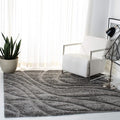 SAFAVIEH Florida Shag Collection Area Rug - 4' Square, Grey & Grey, Non-Shedding & Easy Care, 1.2-inch Thick Ideal for High Traffic Areas in Living Room, Bedroom (SG471-8080)
