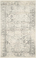 SAFAVIEH Area Rug 3x5 - Adirondack Collection - Ivory & Silver, Distressed Vintage Floral Design, Non-Shedding & Easy to Clean, Ideal for Living Room, Bedroom, Dining Space (ADR109C)