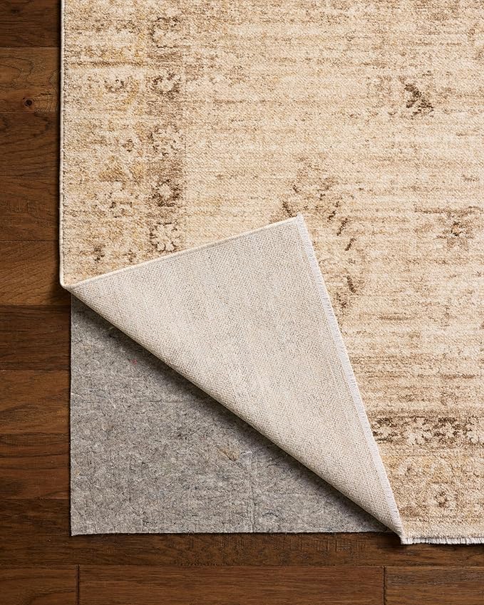 Loloi Chris Loves Julia Palma Collection PLM-06 Natural/Smoke 7'-10" x 10' Fringe Area Rug Vintage Style Boho Living Room Bedroom Carpet