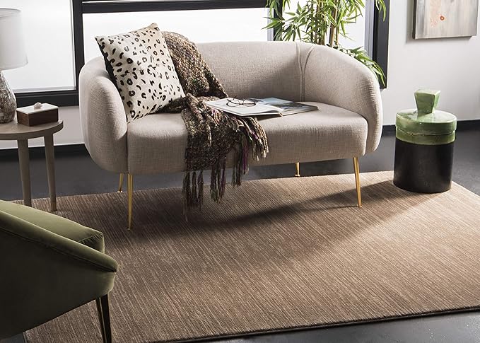 SAFAVIEH Vision Collection Area Rug - 11' Square, Light Brown, Modern Ombre Design, Non-Shedding & Easy to Clean, Ideal for Living Room, Bedroom, Dining Space (VSN606C)