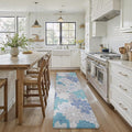 GENIMO Kitchen Mats for Floor, Kitchen Rugs Non Slip Washable, Waterproof Cushioned Anti Fatigue Mat, Floral Runner Rug for Laundry, Sink, Office, Home, 23.6"x71", Sky Blue
