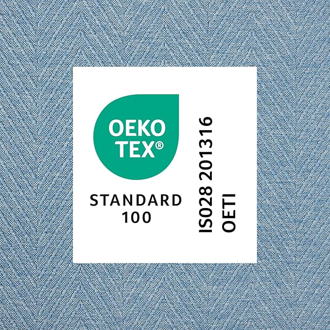 TOWN & COUNTRY BASICS Pax Herringbone Textured Solid Everwash® Washable Area Rug, Low Pile, Non-Slip Backing, Easy Clean Pet & Family Friendly Rug, Blue, 7'10"x10'2"