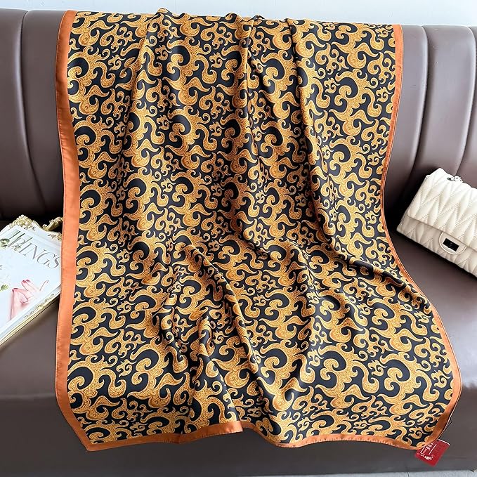 Fashion Scarves Scarf 100% Silk Feeling Scarf Silk Like Scarves Long Lightweight Sunscreen Shawls for Women