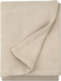 Sticky Toffee Cotton Throw Blanket, 60 x 50 Inch, Tan Beige Herringbone Weave, Soft Lightweight Woven Blanket for Couch, Boho Farmhouse Style