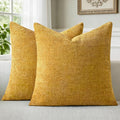 a moment Fall Mustard Yellow Chenille Throw Pillow Covers 20x20 Inch Pack of 2 Modern Decorative Throw Pillow Covers Farmhouse Cross Covers Home Decor for Sofa Bedroom Living Room