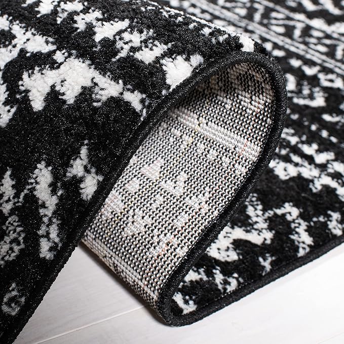 SAFAVIEH Tulum Collection Runner Rug - 2' x 17', Black & Ivory, Moroccan Boho Tribal Design, Non-Shedding & Easy to Clean, Ideal for Living Room, Hallway, Foyer, Bedroom (TUL272Z)