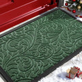 Yimobra Door Mat Outside Entrance 29.5x17, Waterproof Sturdy Outdoor Mats for Front Door, Heavy Duty Non-Slip Doormat for Garage Patio Entryway Indoor, Easy Clean, Green