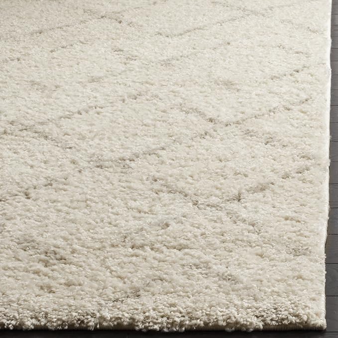 SAFAVIEH Area Rug 10x14 - Arizona Shag Collection - Large - Ivory & Beige, Moroccan Boho Design, Non-Shedding & Easy to Clean, Ideal for Living Room, Bedroom, Dining Space (ASG743A)