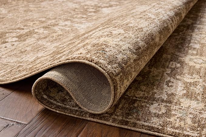 Loloi Chris Loves Julia Palma Collection PLM-09 Brown/Earth 2'-3" x 3'-10" Fringe Accent Rug Vintage Style Boho Living Room Bedroom Carpet