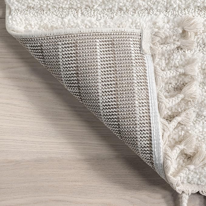 nuLOOM Risette Ivory, 2'6" x 10', Geometric, Soft and Textured, High Traffic, Stain Resistant, Easy Clean, Durable Runner for Bedroom, Living Room, Dining Space, Den, Foyer, Entryway