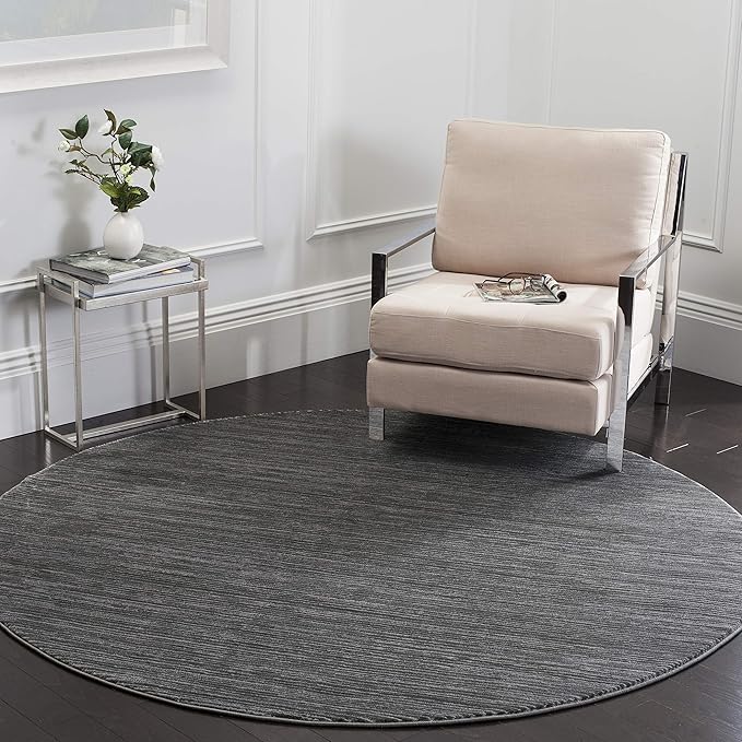 SAFAVIEH Vision Collection Area Rug - 4' Round, Grey, Modern Ombre Design, Non-Shedding & Easy to Clean, Ideal for Living Room, Bedroom, Dining Space (VSN606D)