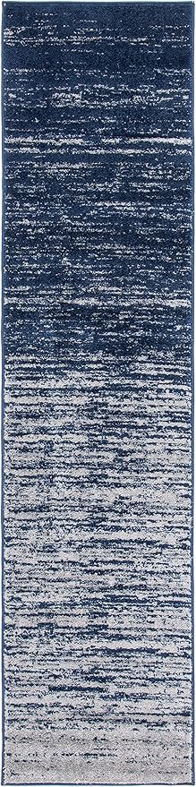SAFAVIEH Adirondack Collection Runner Rug - 2'2" x 9', Navy & Grey, Modern Ombre Design, Non Shedding & Easy to Clean, Ideal for Hallway, Foyer, Kitchen, Entryway, Bedroom (ADR113E)