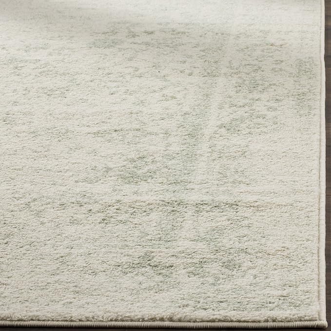 SAFAVIEH Adirondack Collection Area Rug - 6'7" Square, Ivory & Sage, Distressed Vintage Floral Design, Non-Shedding & Easy to Clean, Ideal for Living Room, Bedroom, Dining Space (ADR109V)