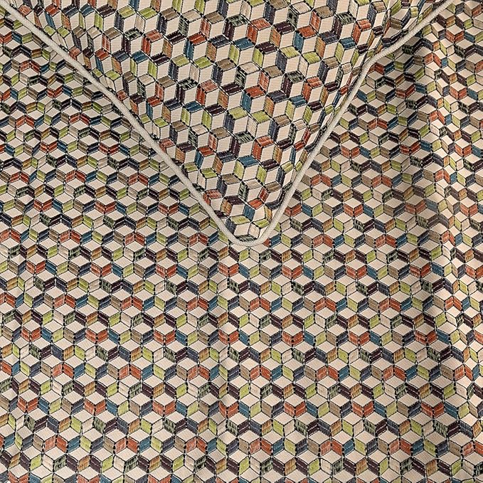 The HomeCentric King Queen Twin Beige & Multicolor Decorative Full 68"x18" Bed Runner with Pillow Cover, Floral Embroidery Bed Scarf on Jacquard Embroidered Fabric - Trixee