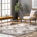 nuLOOM Adelade Beige/Ivory, 5'3" x 7'6", Southwestern, Shaggy, Soft and Cozy, High Traffic, Stain Resistant Area Rug for Bedroom, Living Room, Dining Space, Den, Foyer, Entryway