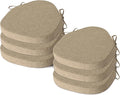 AddGrace Chair Cushions for Dining Chairs Set of 6 Windsor Kitchen Chair Cushions with Removable Textured Cover and Non Slip Bottom Indoor Chair Pads with Ties and Foam (16.5x15.5 Inches Beige)