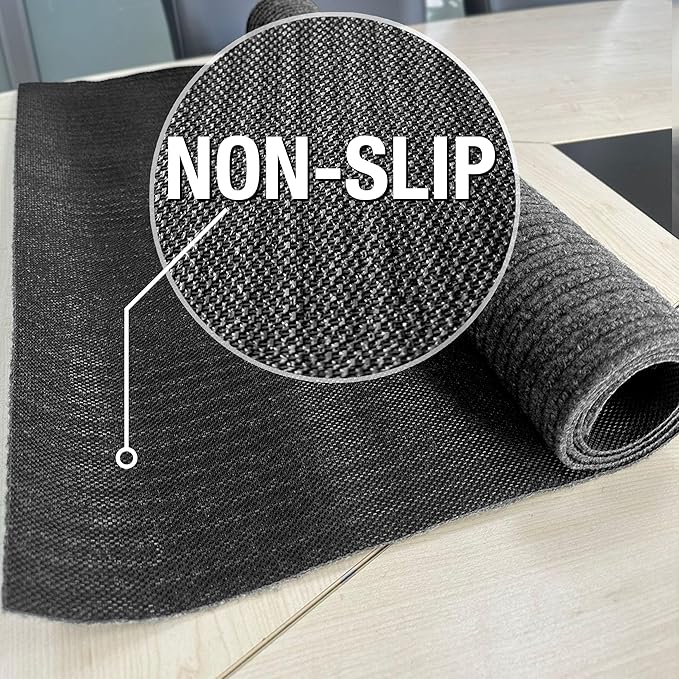 sigun Modern Non-Slip Hallway Runner Rug – Washable, Stain-Resistant & Custom Size – Durable Indoor/Outdoor Carpet for Entryway, Kitchen, Porch, Balcony, Patio & Garage – High-Traffic | Black - 2 x 2
