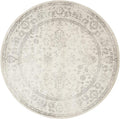 SAFAVIEH Adirondack Collection Area Rug - 10' Round, Ivory & Silver, Distressed Vintage Floral Design, Non-Shedding & Easy to Clean, Ideal for Living Room, Bedroom, Dining Space (ADR109C)