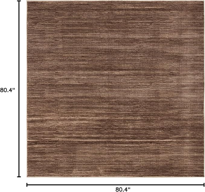 SAFAVIEH Vision Collection Area Rug - 6'7" Square, Brown, Modern Ombre Design, Non-Shedding & Easy to Clean, Ideal for Living Room, Bedroom, Dining Space (VSN606E)