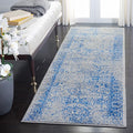 SAFAVIEH Adirondack Collection Runner Rug - 2'6" x 12', Grey & Blue, Distressed Vintage Floral Design, Non-Shedding & Easy to Clean, Ideal for Hallway, Foyer, Entryway, Bedroom (ADR109A)