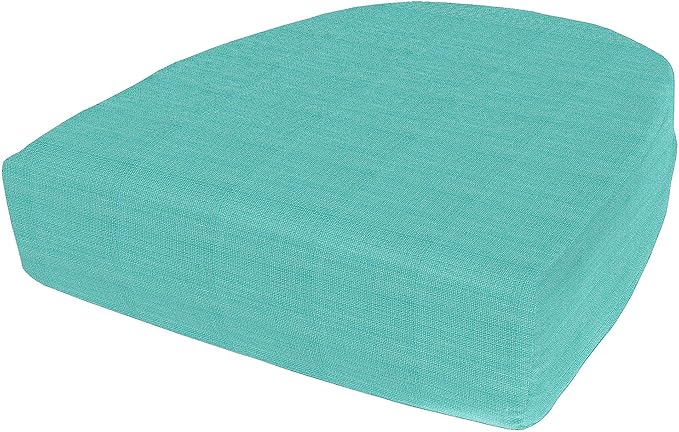 Cushion Source Rounded Back Seat Cushion, 19.5" x 20" x 5" deep Indoor and Outdoor Durable seat Cushion Made with Fade Resistant Sunbrella Fabric, Hidden Zipper, Sunbrella Perspective Bliss Breeze