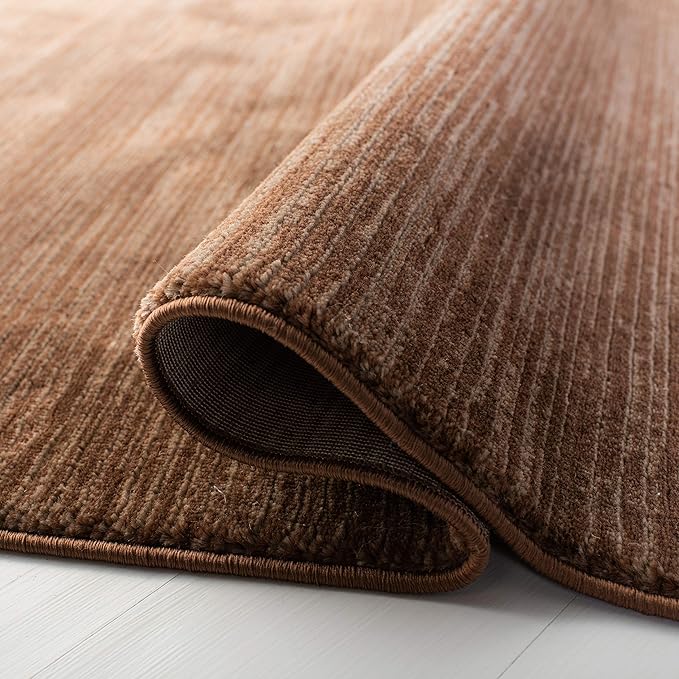 SAFAVIEH Vision Collection Area Rug - 6'7" Square, Brown, Modern Ombre Design, Non-Shedding & Easy to Clean, Ideal for Living Room, Bedroom, Dining Space (VSN606E)