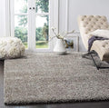 SAFAVIEH Milan Shag Collection 3' Square Grey SG180 Solid Non-Shedding Living Room Bedroom Dining Room Entryway Plush 2-inch Thick Area Rug