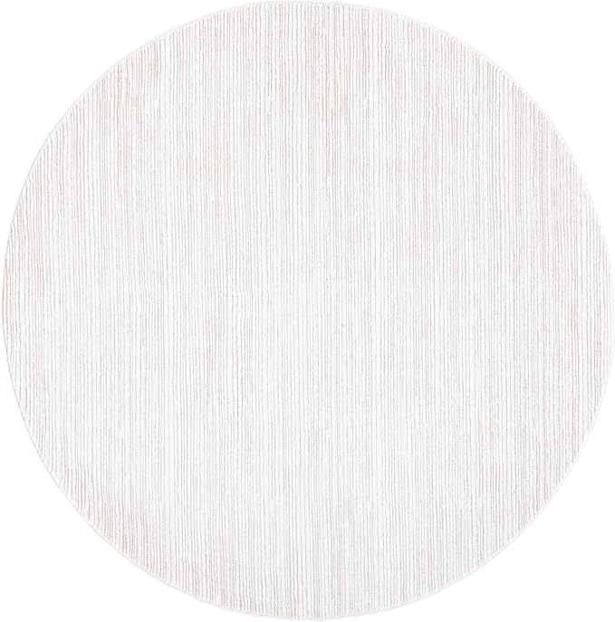SAFAVIEH Vision Collection Area Rug - 3' Round, Ivory, Modern Ombre Design, Non-Shedding & Easy to Clean, Ideal for Foyer, Entryway, Bedroom, Accent Space (VSN606J)