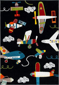 SAFAVIEH Carousel Kids Collection Accent Rug - 2' x 3', Black & Ivory, Non-Shedding & Easy Care, Ideal for High Traffic Areas for Boys & Girls in Playroom, Nursery, Bedroom (CRK167Z)