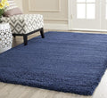 SAFAVIEH Milan Shag Collection 4' Square Navy SG180 Solid Non-Shedding Living Room Bedroom Dining Room Entryway Plush 2-inch Thick Area Rug