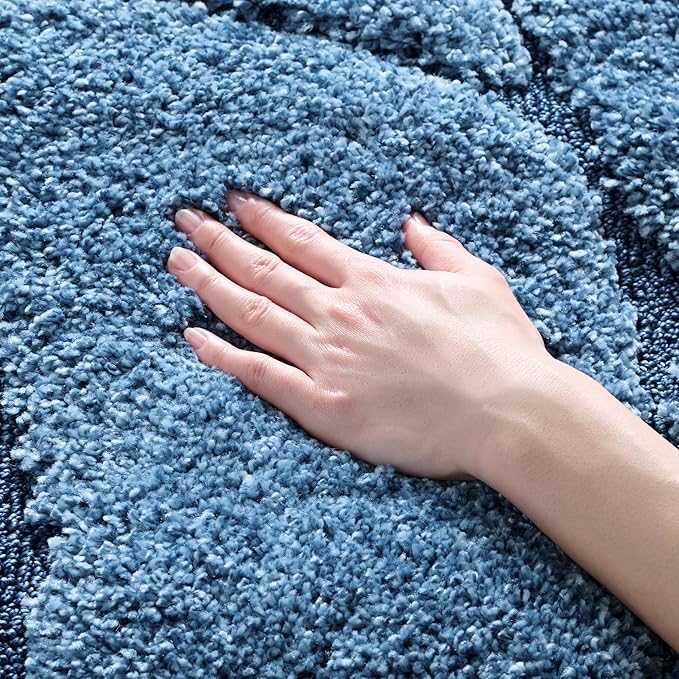 SAFAVIEH Florida Shag Collection Area Rug - 6' x 8', Light Blue & Blue, Non-Shedding & Easy Cleaning, Plush Thick Pile, Ideal for Living Room, Bedroom, Dining Space (SG471-6065)