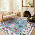 Fame Living Colorful Oushak Rug, Modern, Vintage, Turkish, Eclectic, Floral, Pastel, Washable, Oversized, Extra Large Area Rugs for Living Room, Dining, Bedroom, Lounge 9'5"x14'
