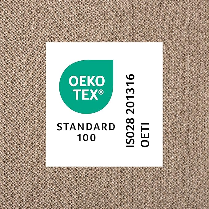 TOWN & COUNTRY BASICS Pax Herringbone Textured Solid Everwash® Washable Area Rug, Low Pile, Non-Slip Backing, Easy Clean Pet & Family Friendly Rug, Brown, 5'11"x9'