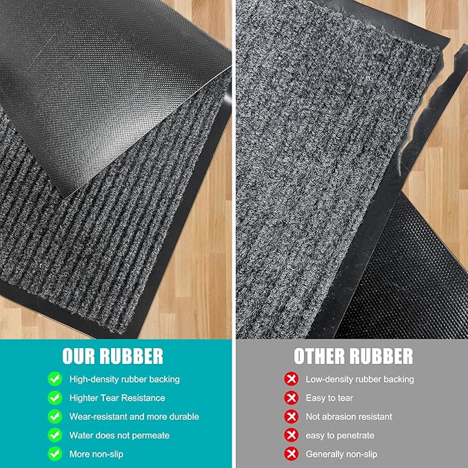 Azadx 4'x6' Front Door Mat Heavy Duty Indoor Outdoor Door Mat Non-Slip Backing Doormat for Entryway Stain and Fade Resistant Commercial Floor Mats Entry Mat Low Profile Welcome Door Mats