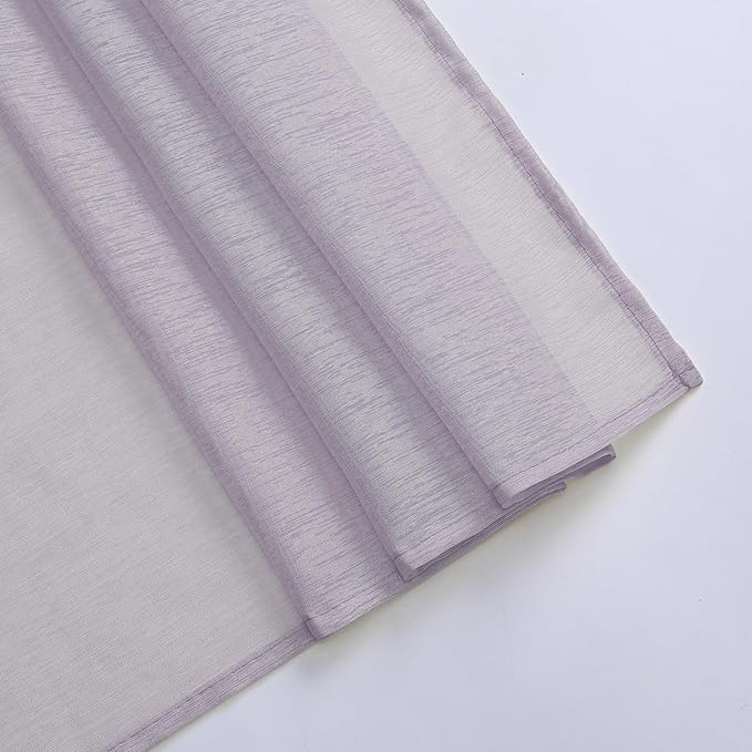 DONREN Lilac Semi Sheer Luxury Scarf for Window - add Beautiful Elegant Effect to Curtain Drapes (Lavender Purple,1 Panel 34 x 144 Inch Length)