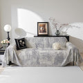 MEETSKY Small Boho Couch Cover Sofa Covers Washable, Chenille Soft Throws Cover for Love seat, Abstract Geometric Sofa Slipcover Multi-Use Furniture Protector for Dogs Pets, 71" x 102", Light Grey